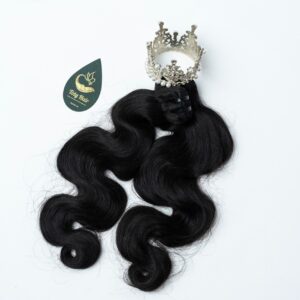 Wavy and Curly Black Weft Hair Extension 6